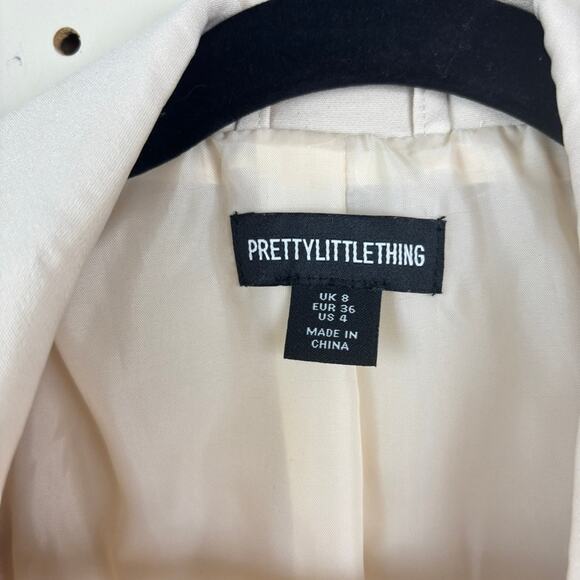 PrettyLittleThing Oversized Blazer Jacket Neutral Cream Women’s 4 - Picture 3 of 7